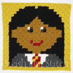 Harry Potter Gryffindors C2C Crochet Afghan - Pavarti Patil block