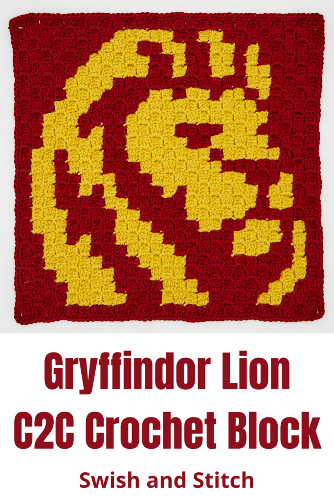 Harry Potter Gryffindors C2C Crochet Afghan - Pinterest Image Gryffindor Lion
