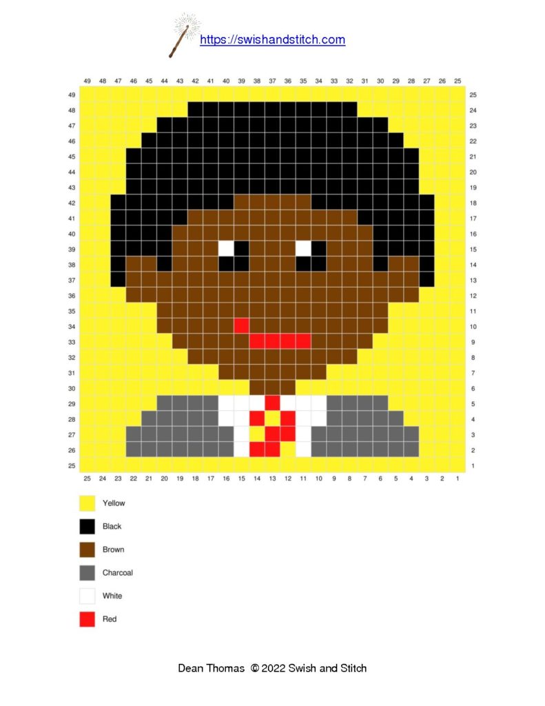 Dean Thomas C2C crochet block free downloadable printable pixel graph chart