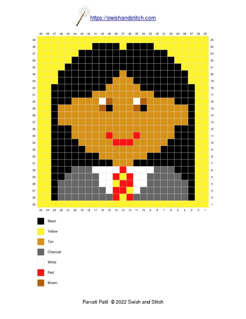 Parvati Patil c2c crochet block free downloadable printable pixel chart graph