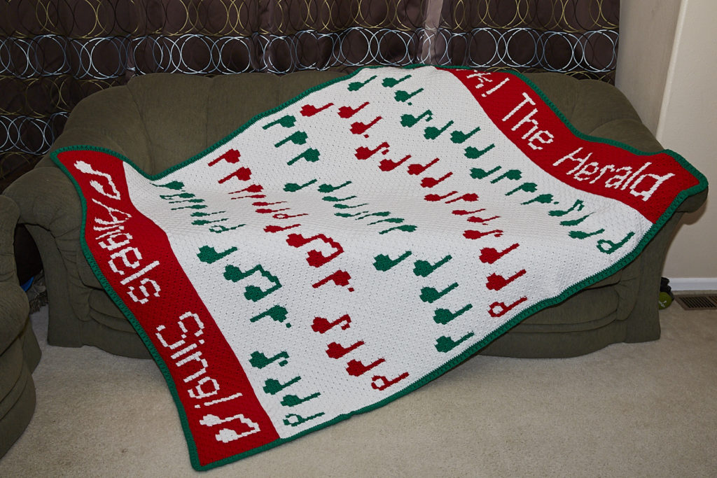 Hark the Herald C2C Crochet Christmas Afghan Pattern