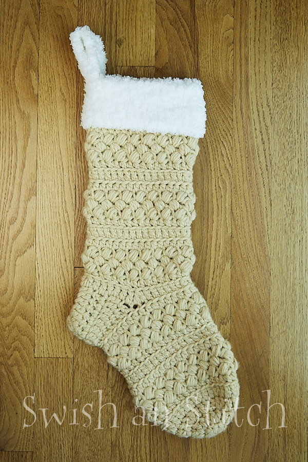 Vail Crochet Christmas Stocking pattern - beige