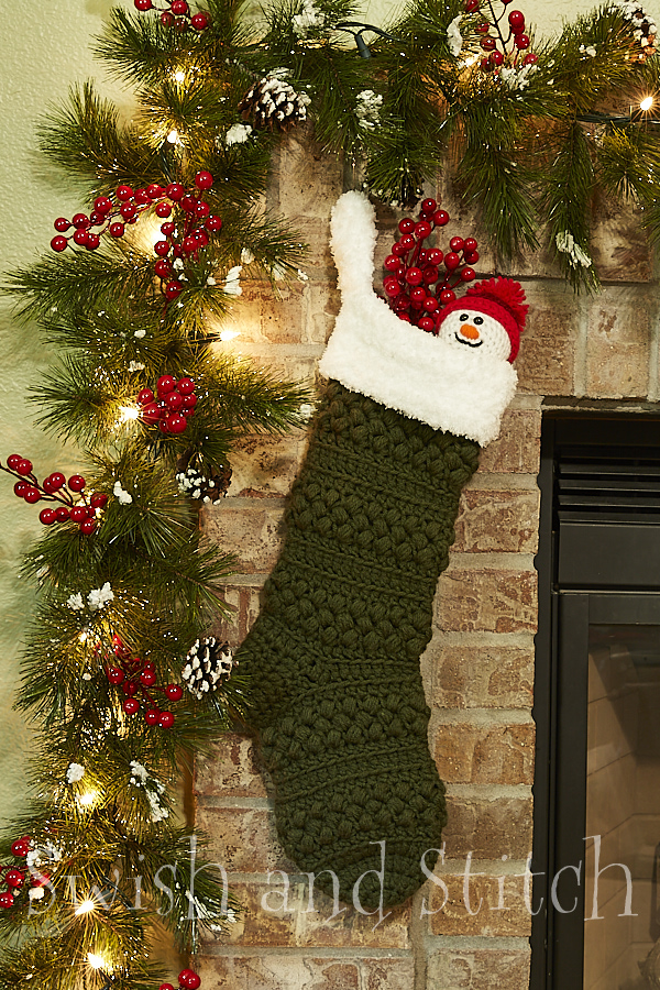 Vail Crochet Christmas Stocking Pattern - closeup
