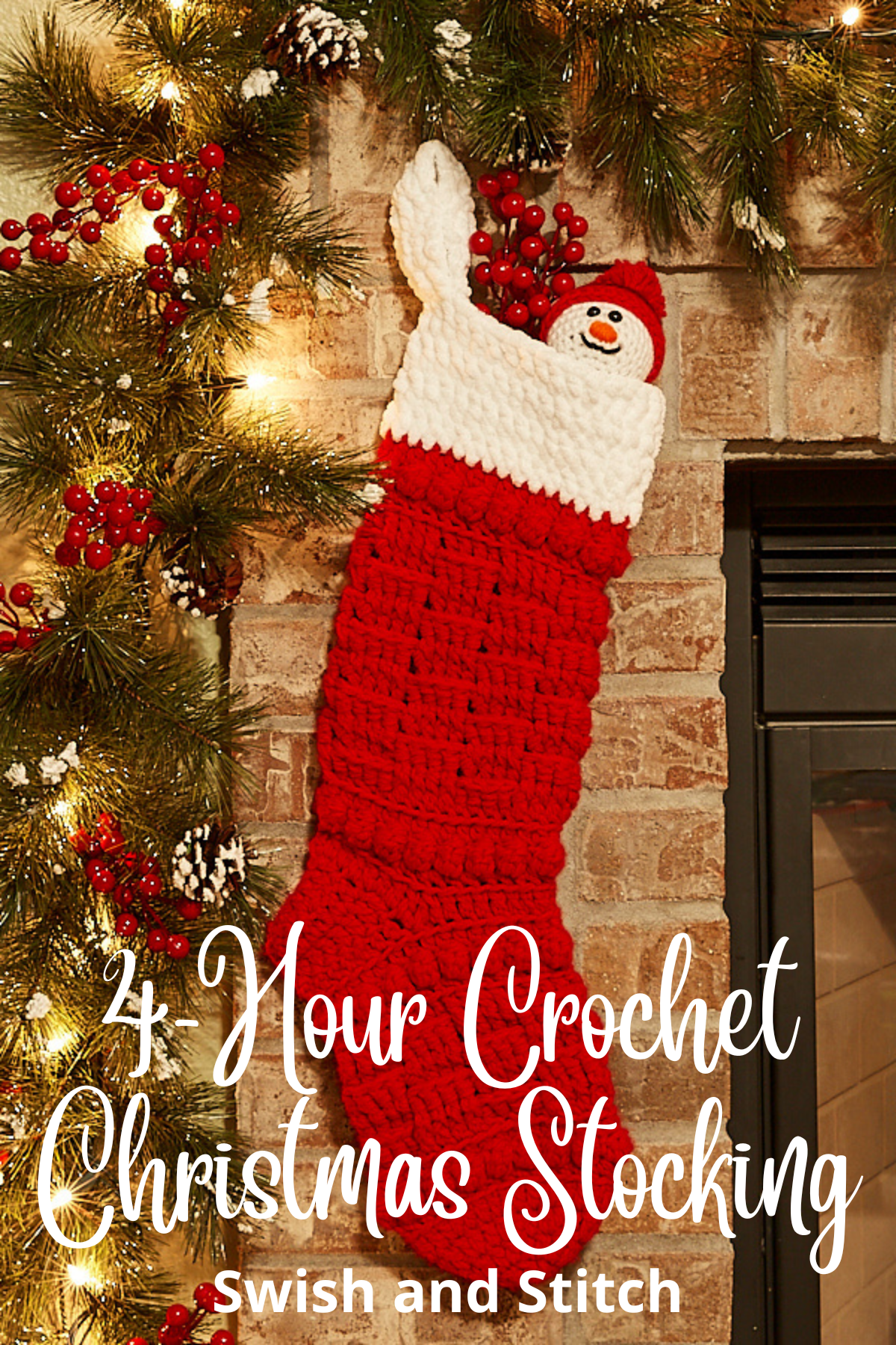 Telluride Crochet Christmas Stocking Pattern - Pinterest Image