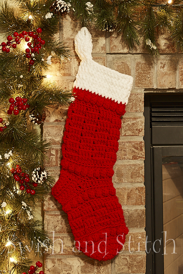 Telluride Crochet Christmas Stocking red