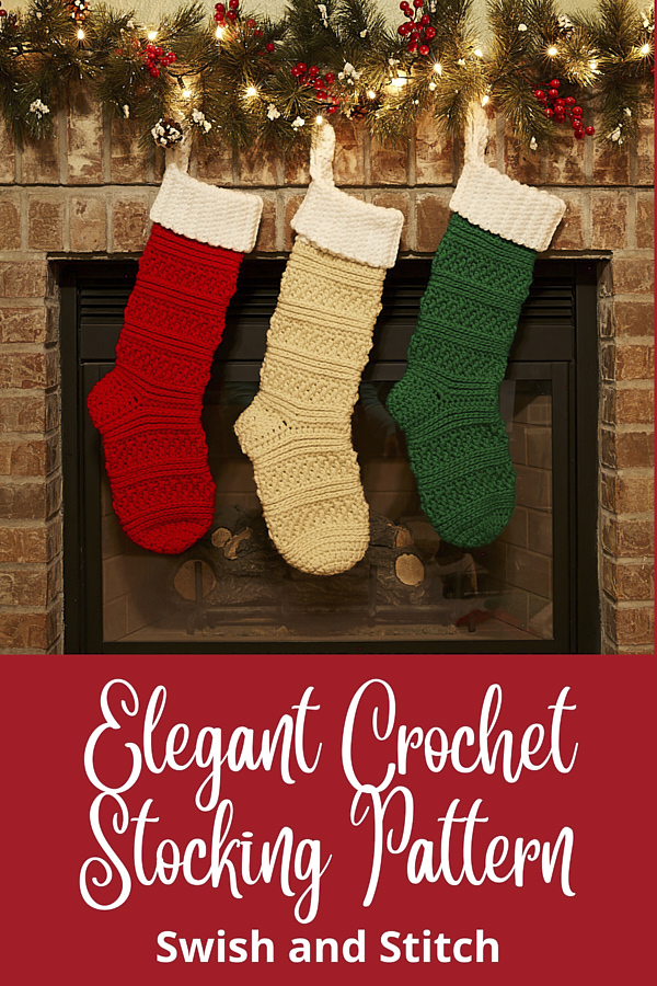 Aspen Crochet Christmas Stocking Pinterest Image