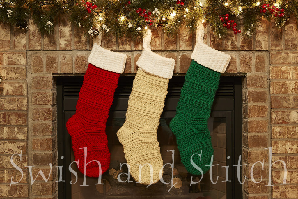 aspen crochet christmas stockings - 3 colors
