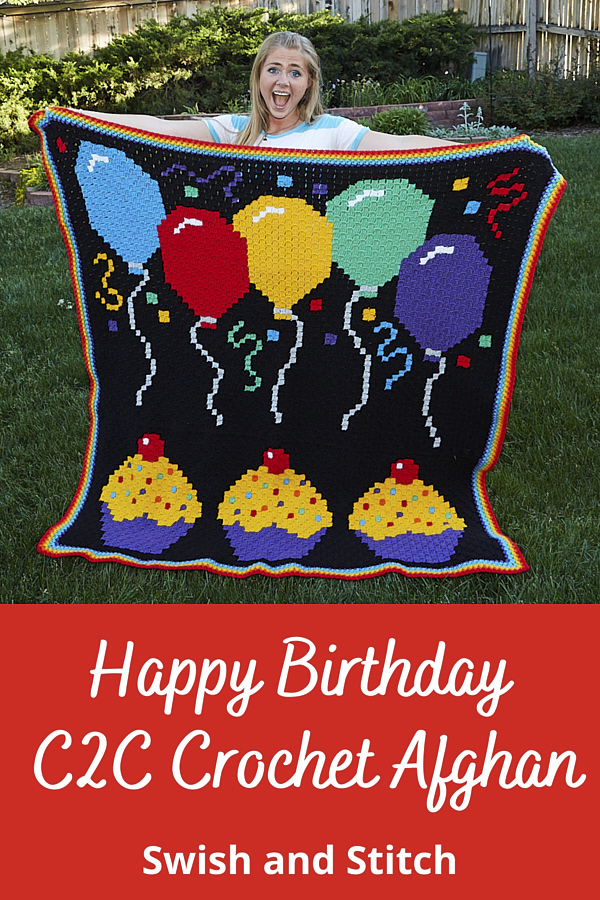 Happy Birthday c2c crochet blanket afghan Pinterest images