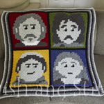 Harry Potter Hogwarts House Ghosts C2C Crochet Afghan