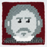 Harry Potter Hogwarts House Ghosts C2C Crochet Pattern - Nearly Headless Nick Gryffindor