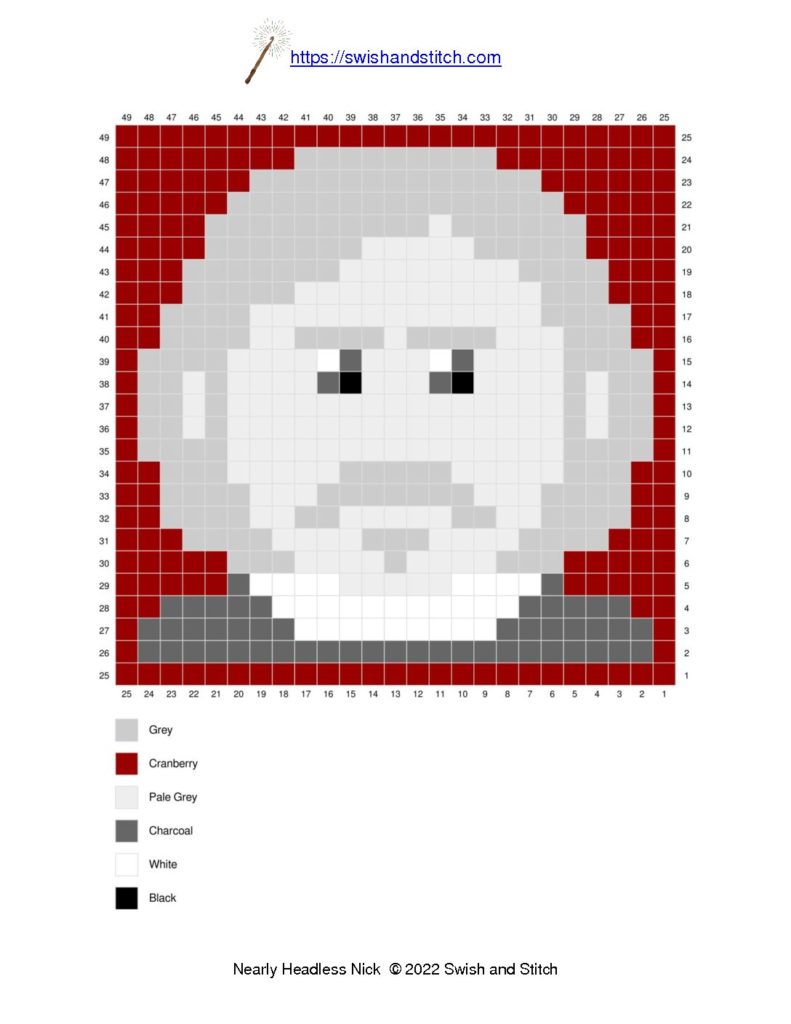 Nearly Headless Nick C2C crochet downloadable printable pixel graph