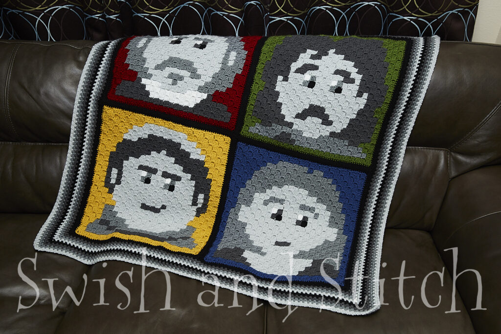 Harry Potter Hogwarts House Ghosts C2C Crochet Pattern