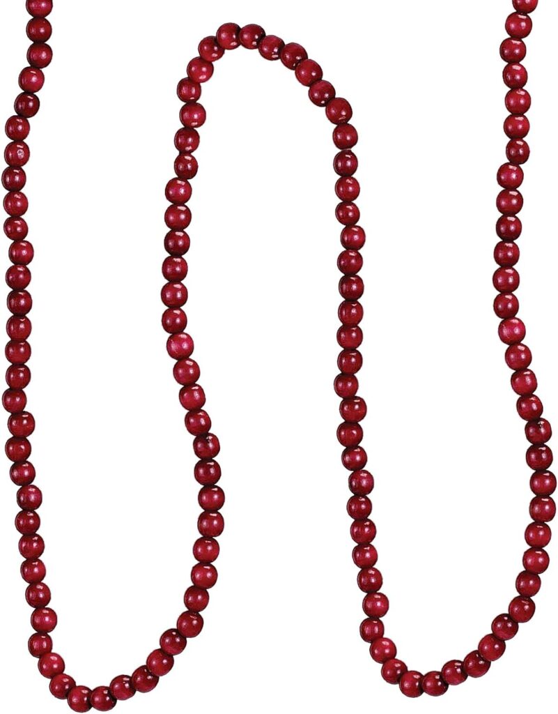 Cranberry colored wooden beads