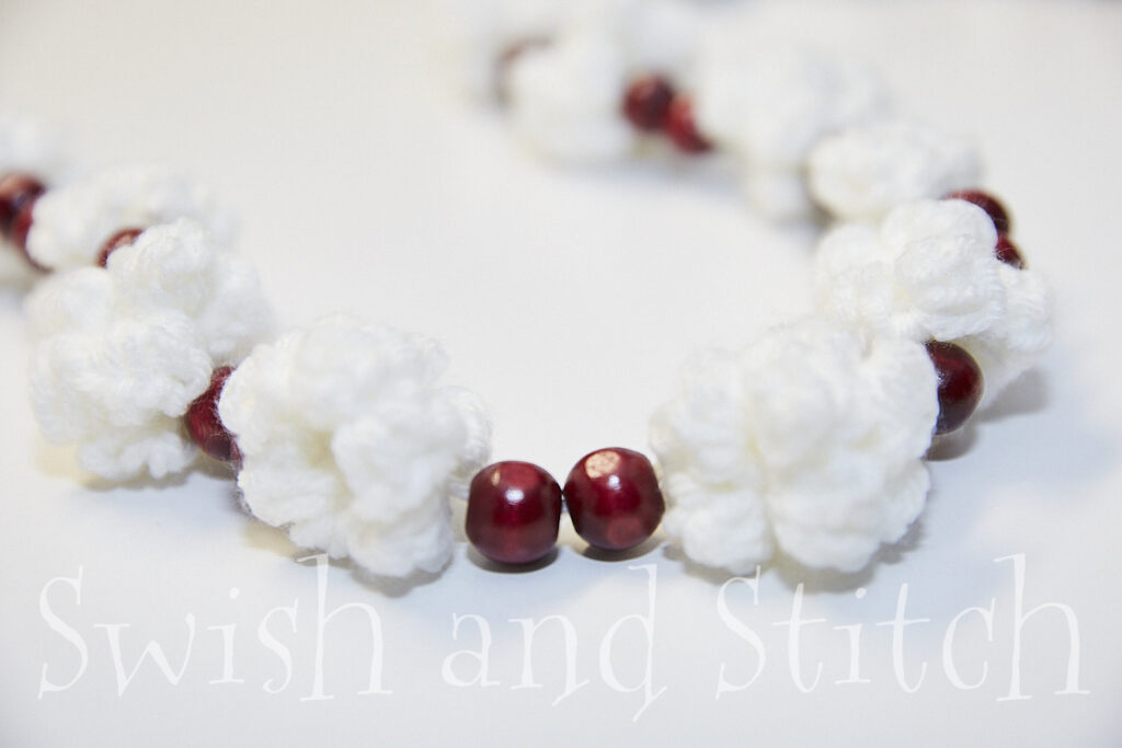 Perfect Crochet Popcorn and Cranberry Bead Garland - Swish and Stitch