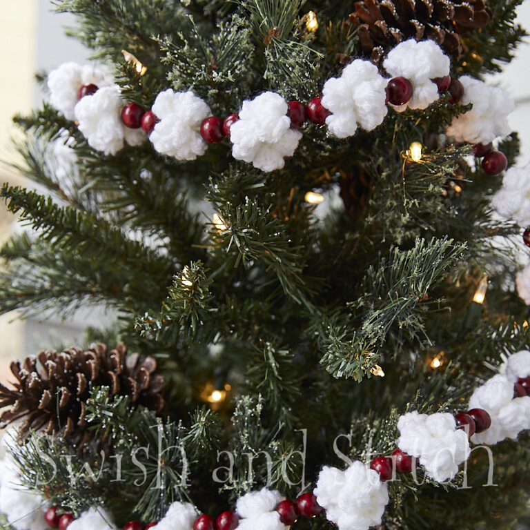 Perfect Crochet Popcorn and Cranberry Bead Garland Swish and Stitch