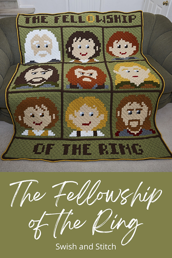 Lord of the Rings LOTR Fellowship Crochet Afghan Pinterest image