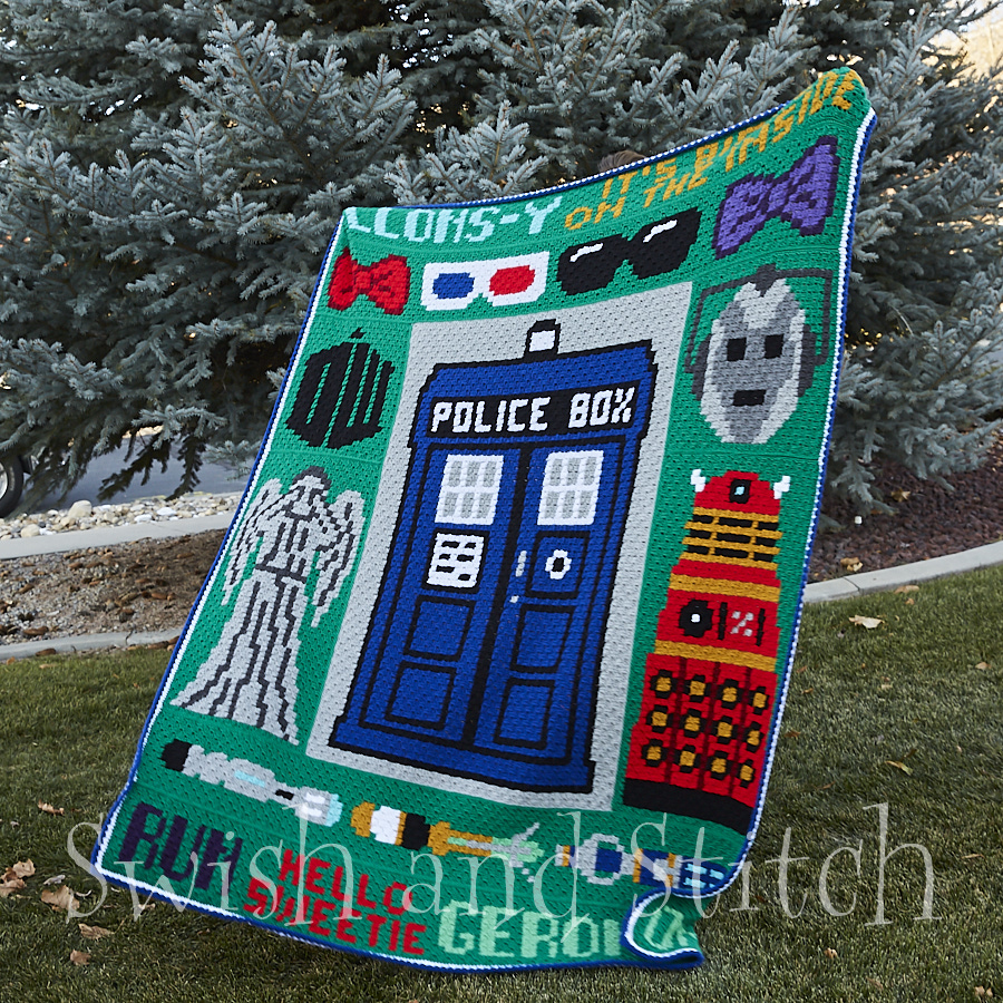 Doctor Who mini C2C Crochet Afghan