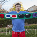 Doctor Who C2C Crochet Afghan - Bow Ties Are Cool Sunglasses panel