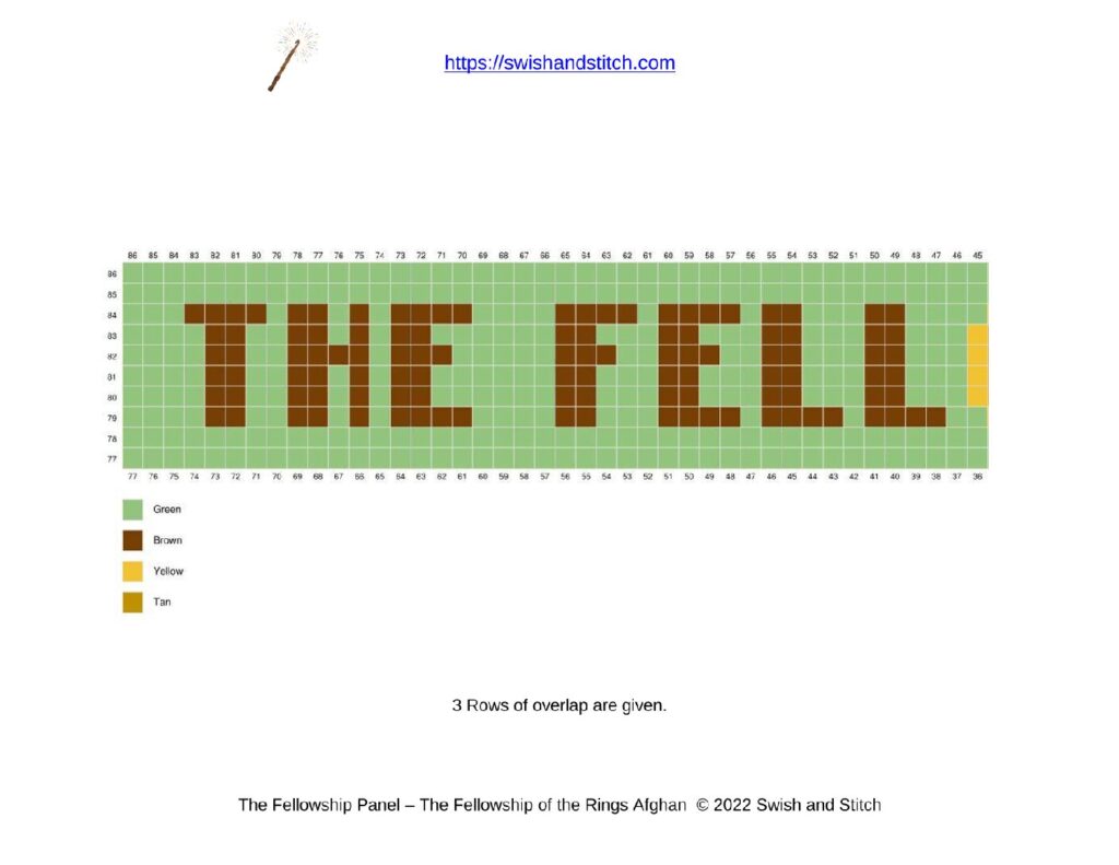 The Fellowship border panel C2C crochet downloadable graph chart