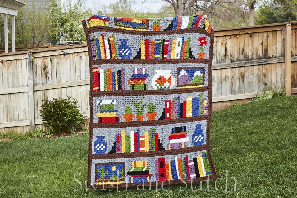 Bookcase C2C Crochet Afghan - Swish and Stitch