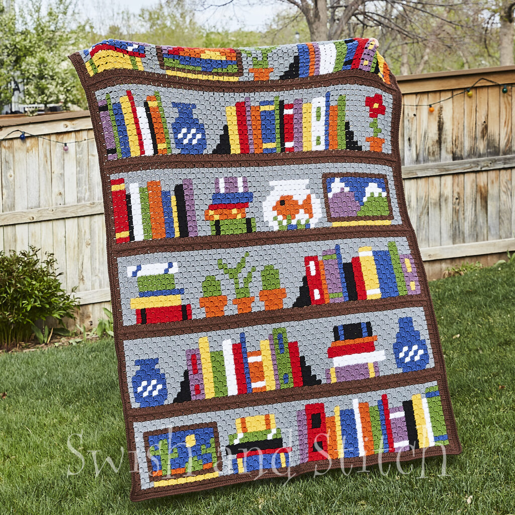 C2C Crochet Bookcase Afghan