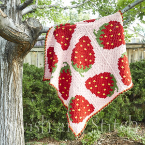 Strawberry Fields Afghan in tree