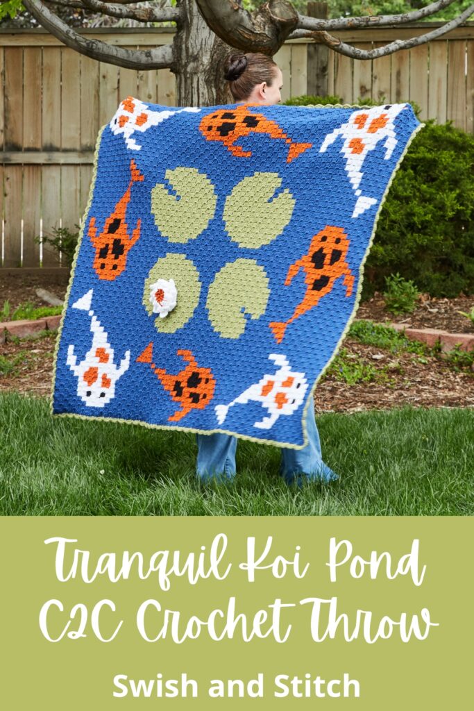 Tranquil Koi Pond C2C Croceht Throw Afghan Pinterest image