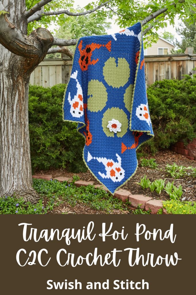 Tranquil Koi Pond C2C Croceht Throw Afghan Pinterest image