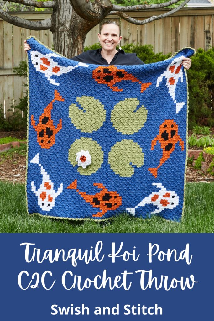 Tranquil Koi Pond C2C Croceht Throw Afghan Pinterest image