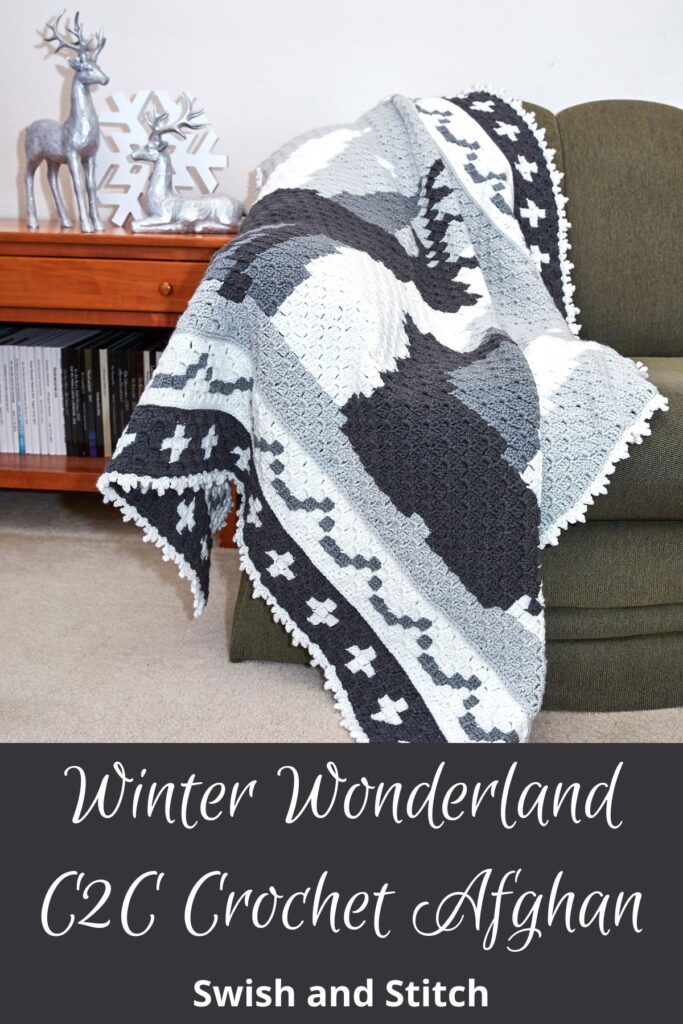 Winter Wonderland C2C Crochet Afghan - Pinterest Image 