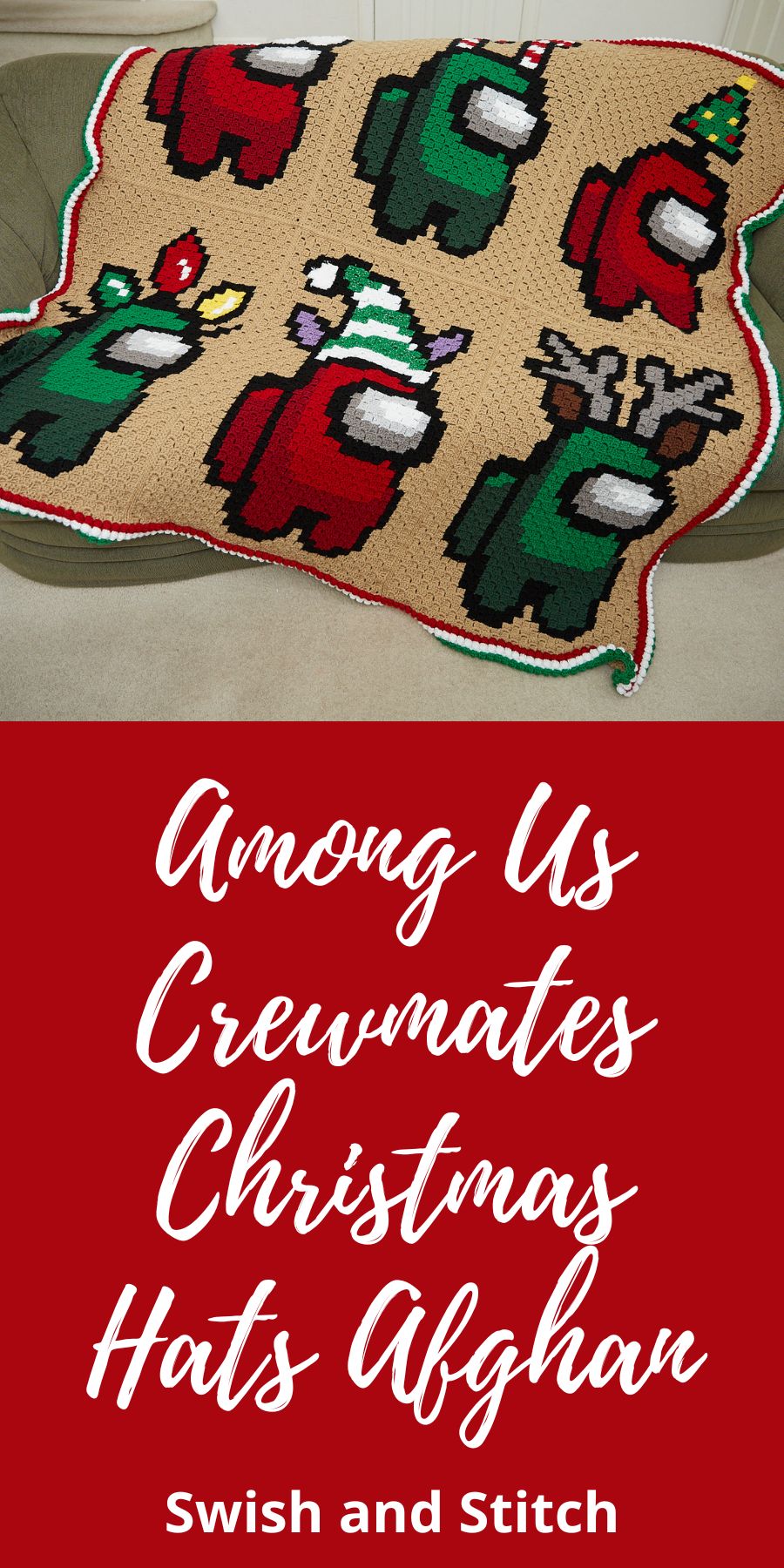 Among Us Christmas Hats Pinterest Image