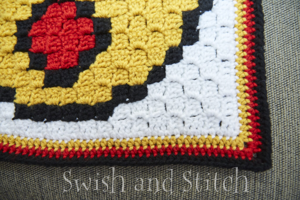 Emoji Emotions C2C Crochet Afghan - border