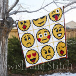 Emoji Emotions C2C Crochet Afghan - in tree