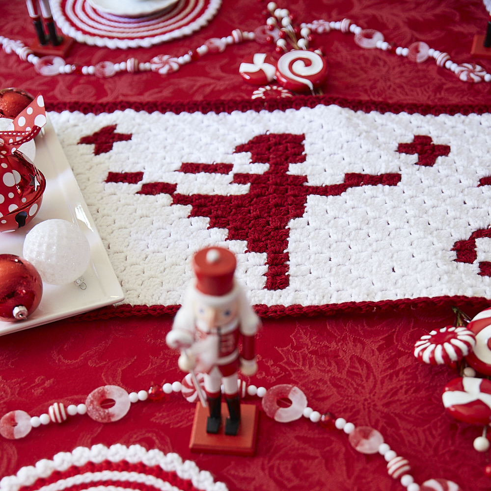 Nutcracker Silhouette C2C Crochet Table Runner - Clara