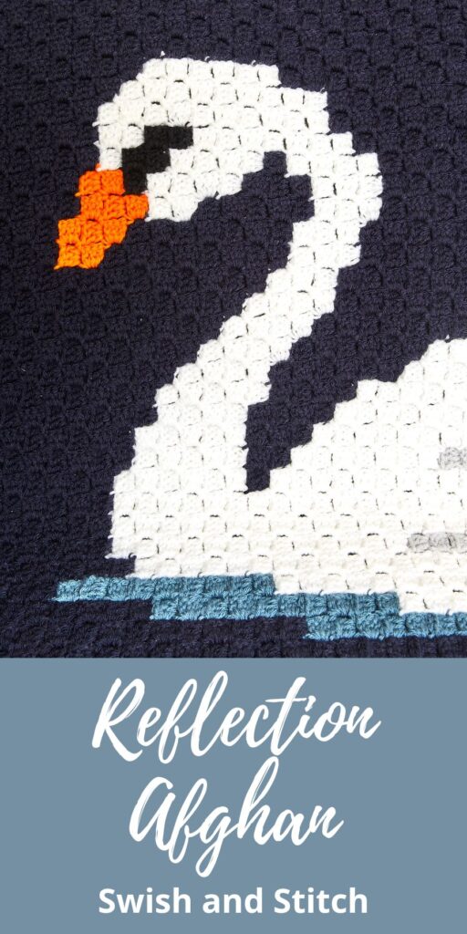 Refelction Swans C2C Crochet Afghan - Pinterest Image