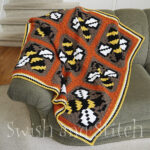 Honeybee Hive C2C Crochet Afghan Honeybee Hive C2C Crochet Afghan - on couch