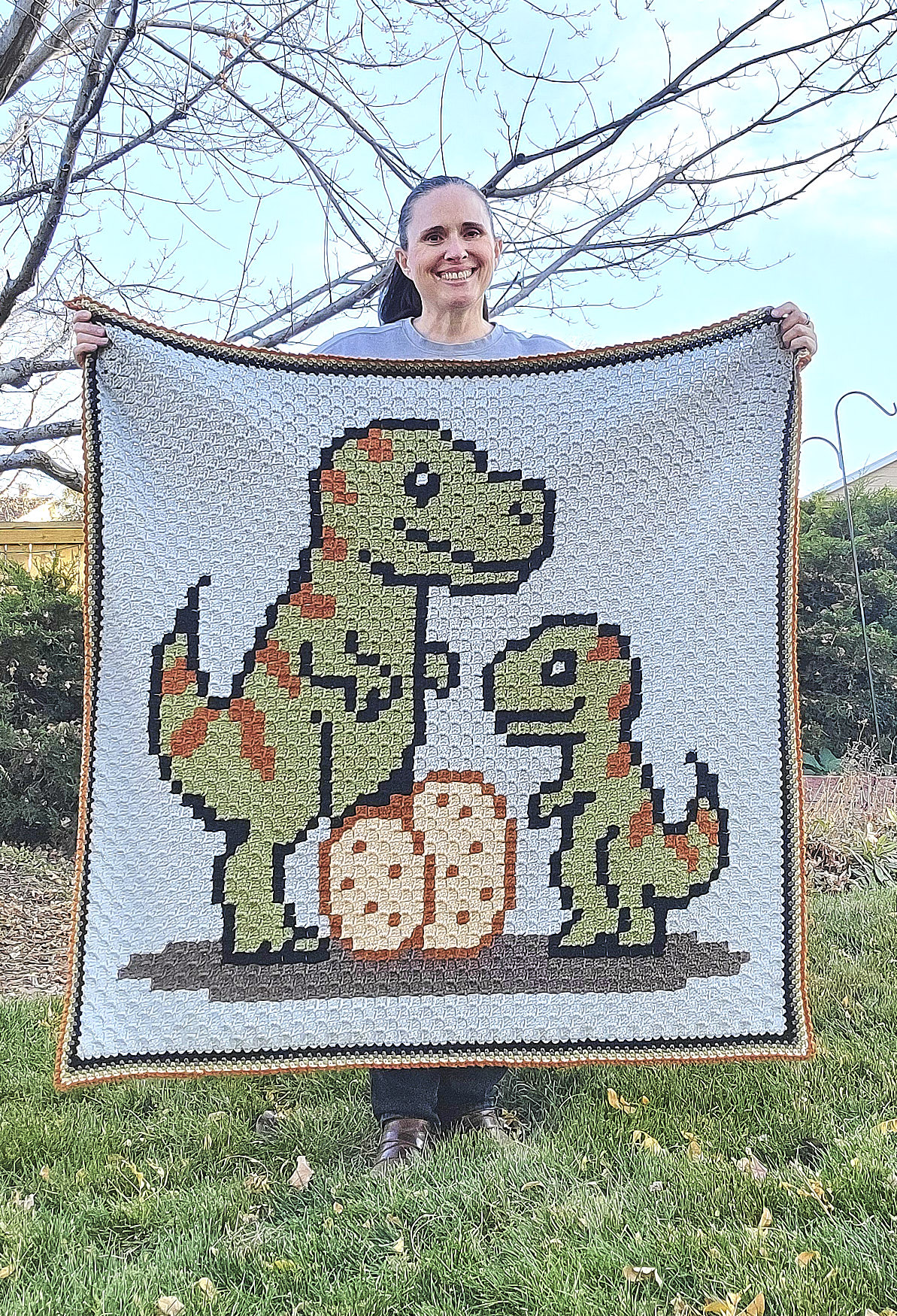 Dinosaur crochet blanket for kids