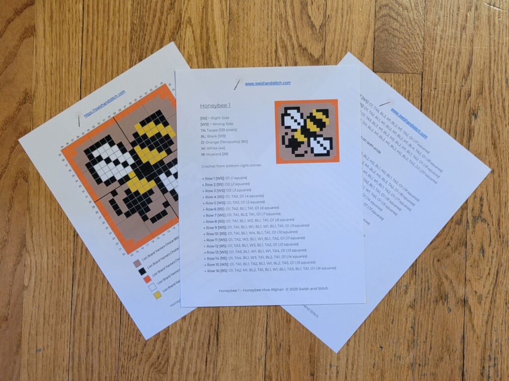 honeybee afghan chart PDF