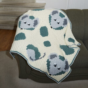 Swiss Cheese Afghan for children on couch
