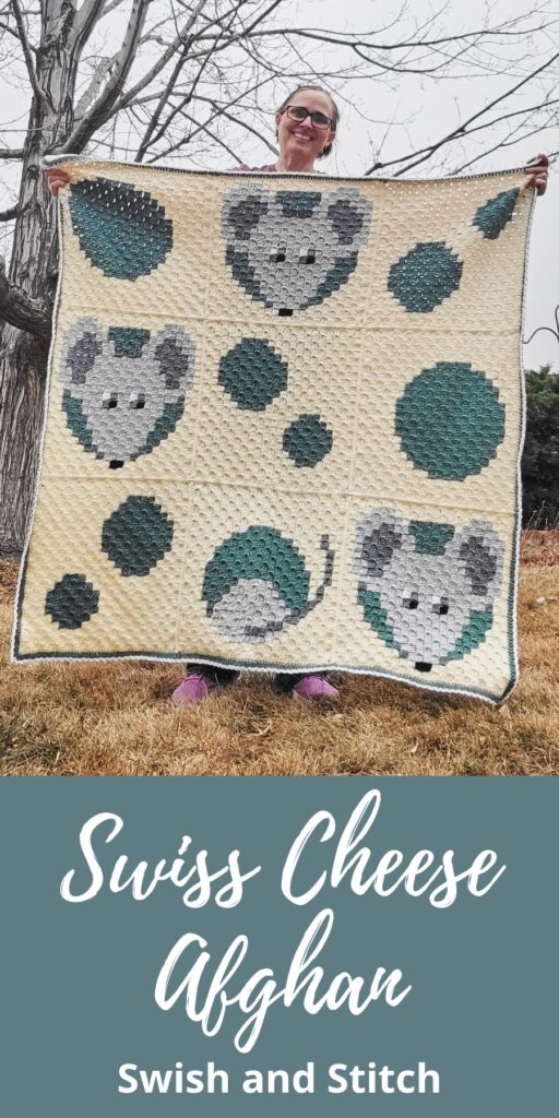 mouse crochet afghan for baby Pinterest image