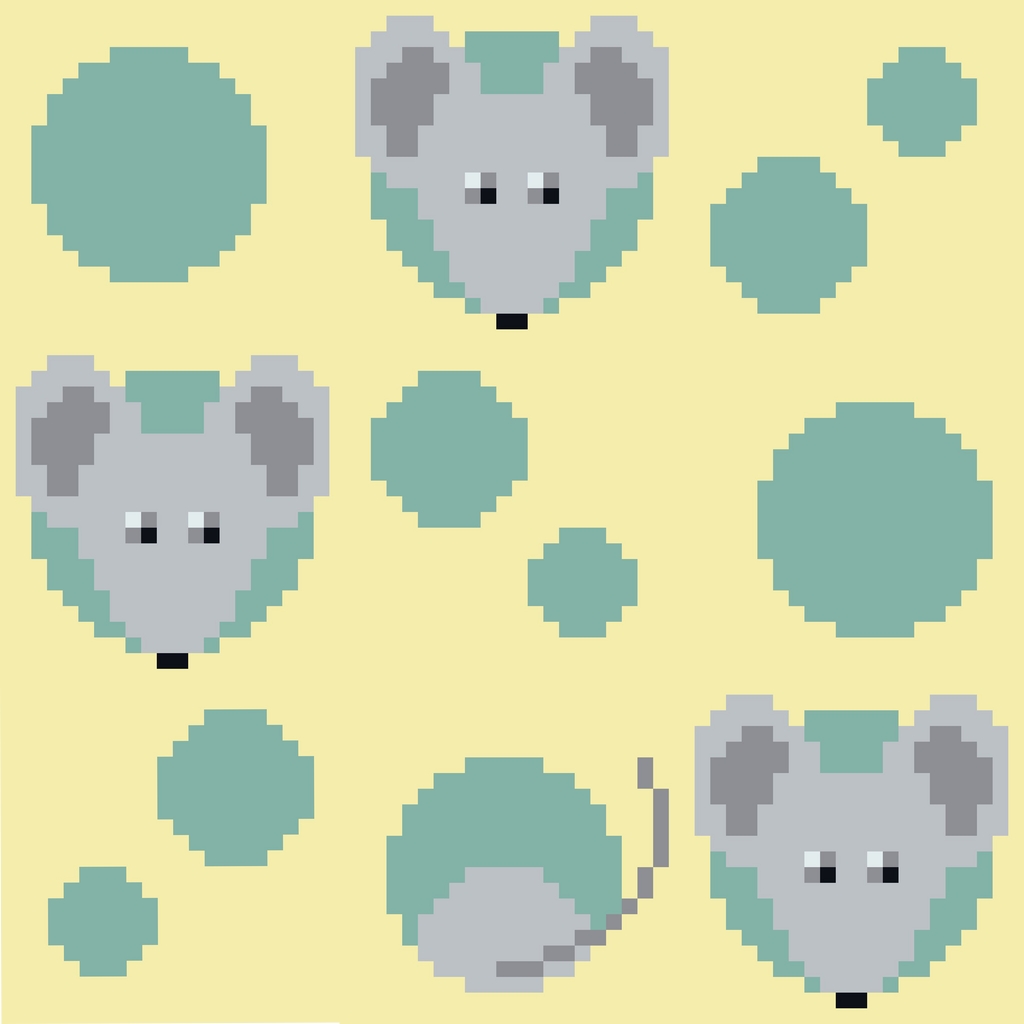 Swiss Cheese mouse baby blanket layout