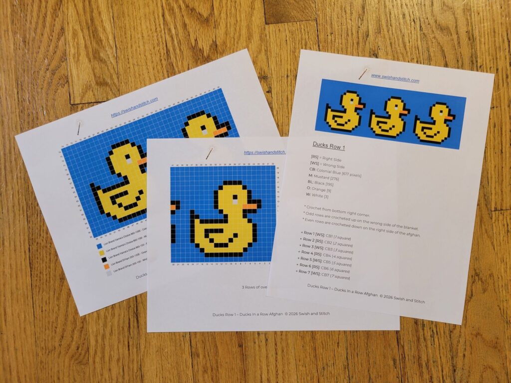 Ducks in a Row Afghan chart sample